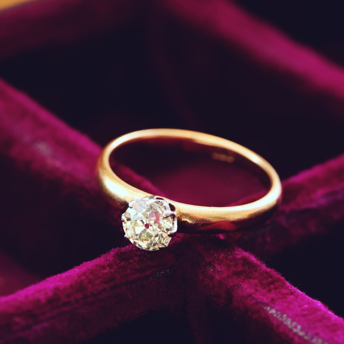 Antique Champagne 'Tiffany' Style Diamond Engagement Ring