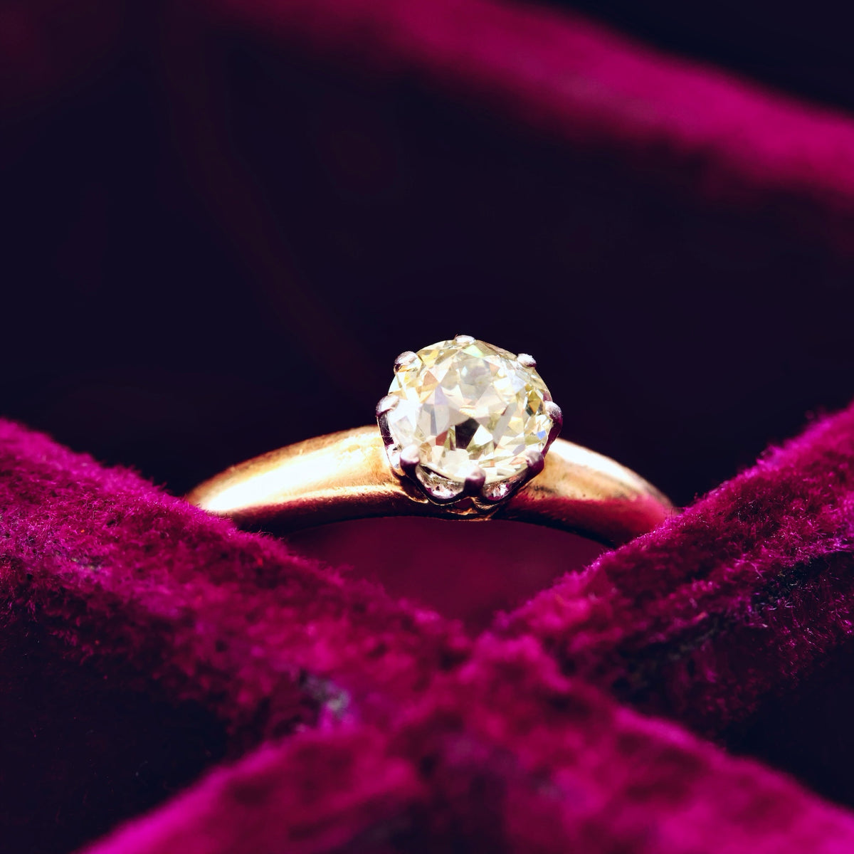 Antique Champagne 'Tiffany' Style Diamond Engagement Ring