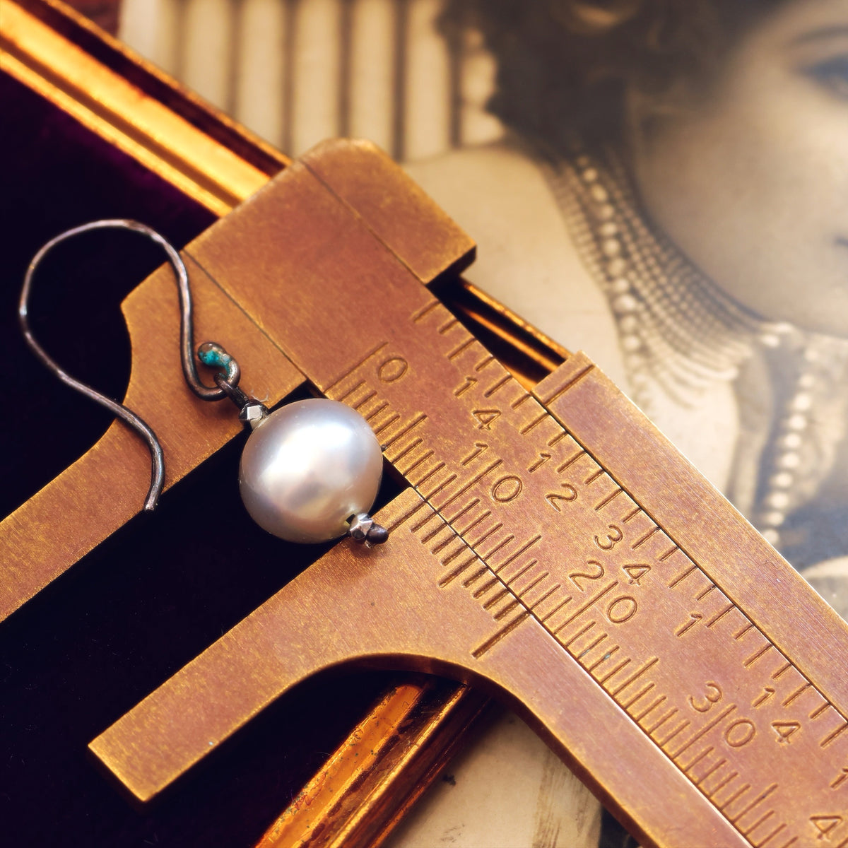 Antique Hand Blown Glass Pearl Earrings