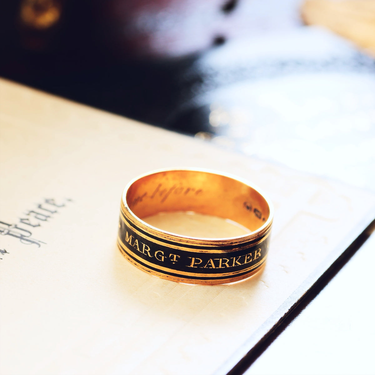 Date 1798 Enamelled Mourning Band Ring