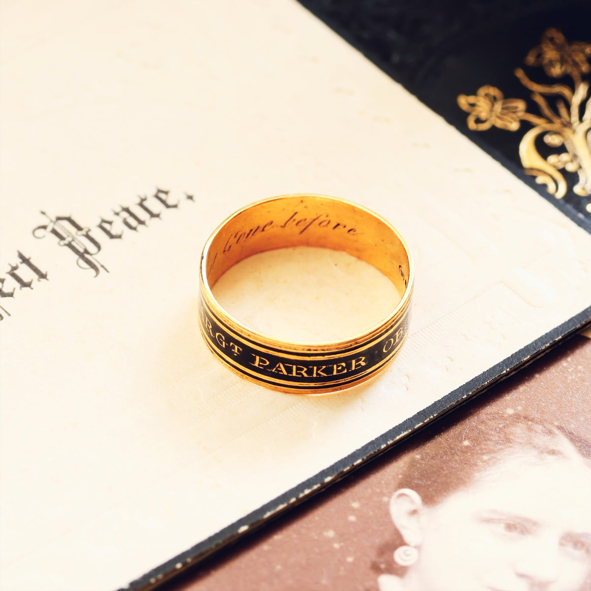 Date 1798 Enamelled Mourning Band Ring