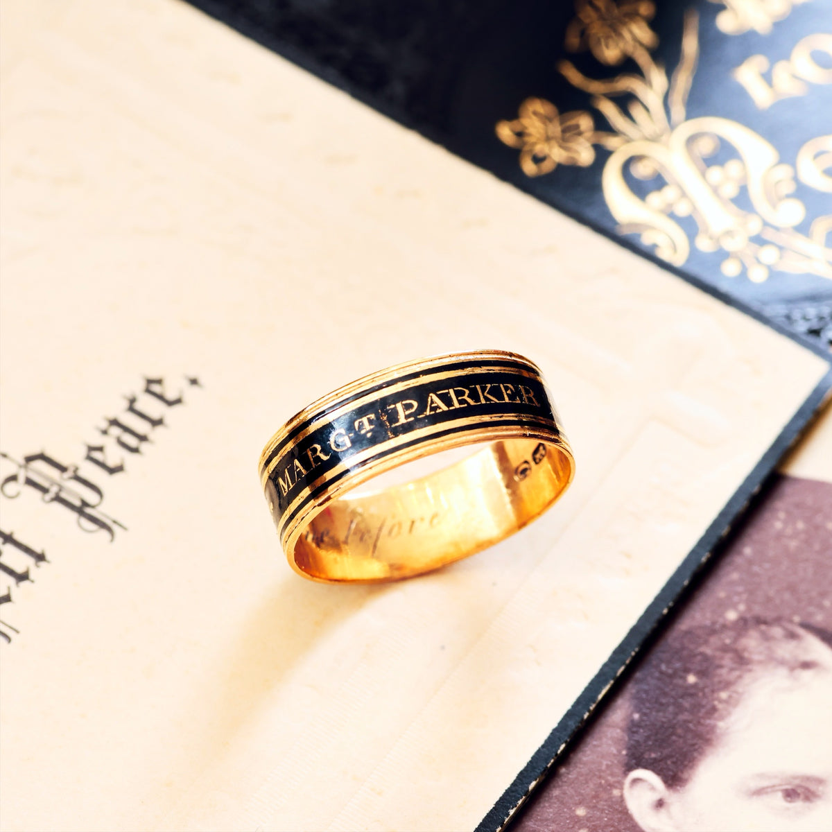 Date 1798 Enamelled Mourning Band Ring