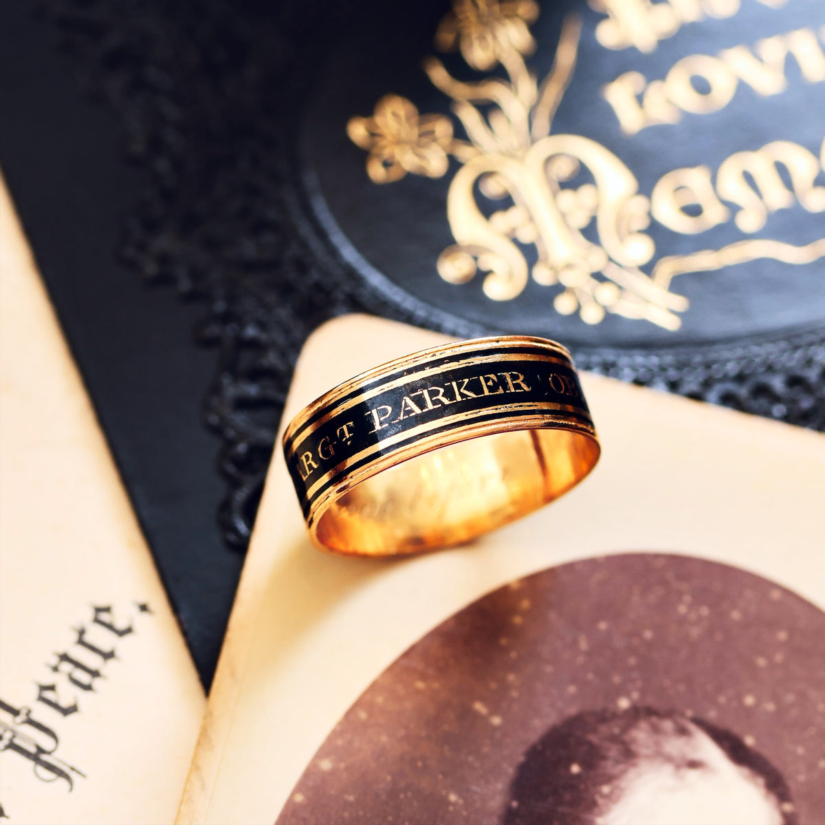 Date 1798 Enamelled Mourning Band Ring
