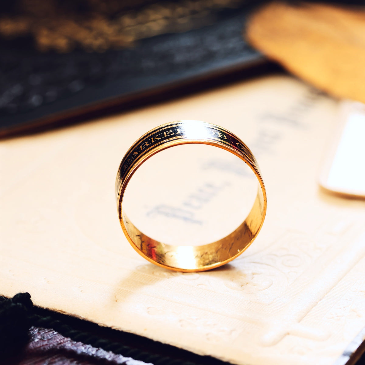 Date 1798 Enamelled Mourning Band Ring