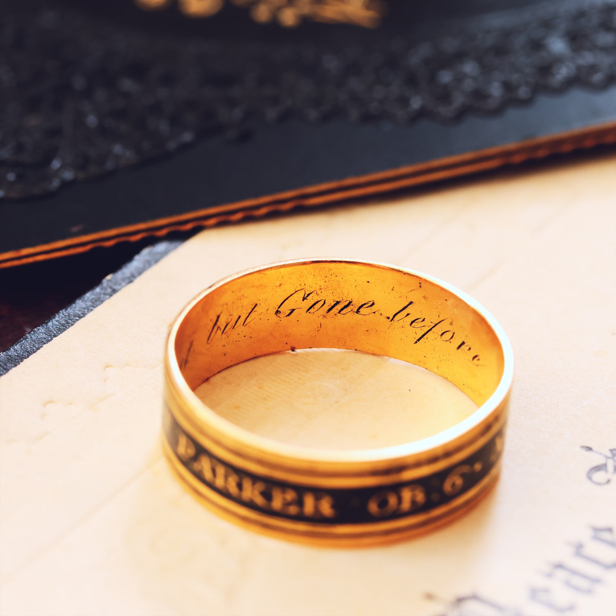 Date 1798 Enamelled Mourning Band Ring