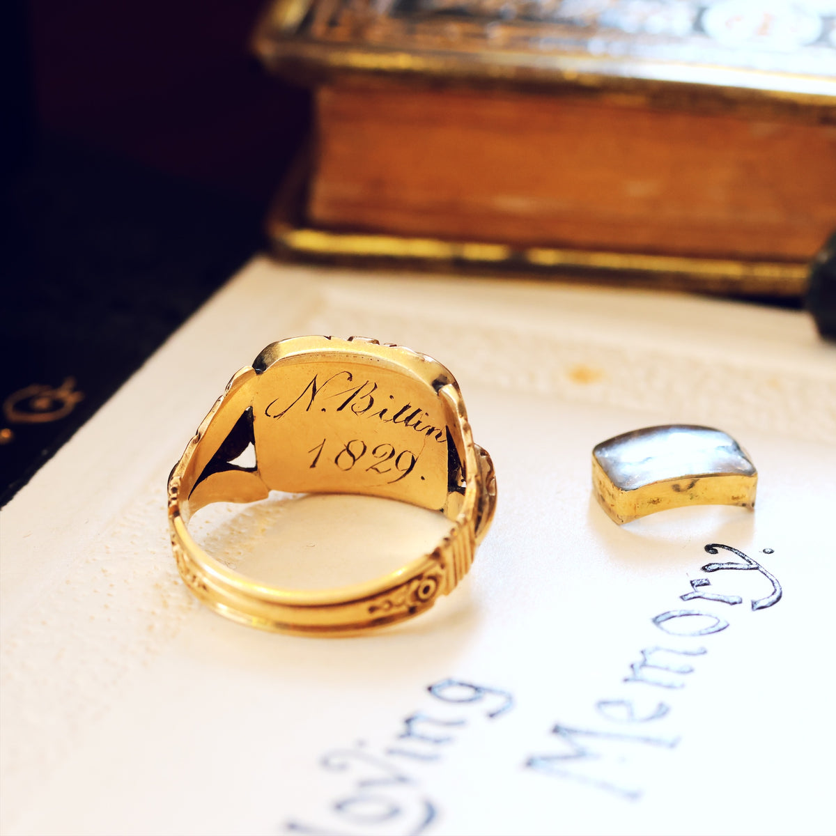 Tiniest Love Date 1829 Georgian Mourning Ring