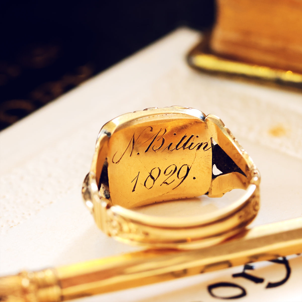 Tiniest Love Date 1829 Georgian Mourning Ring