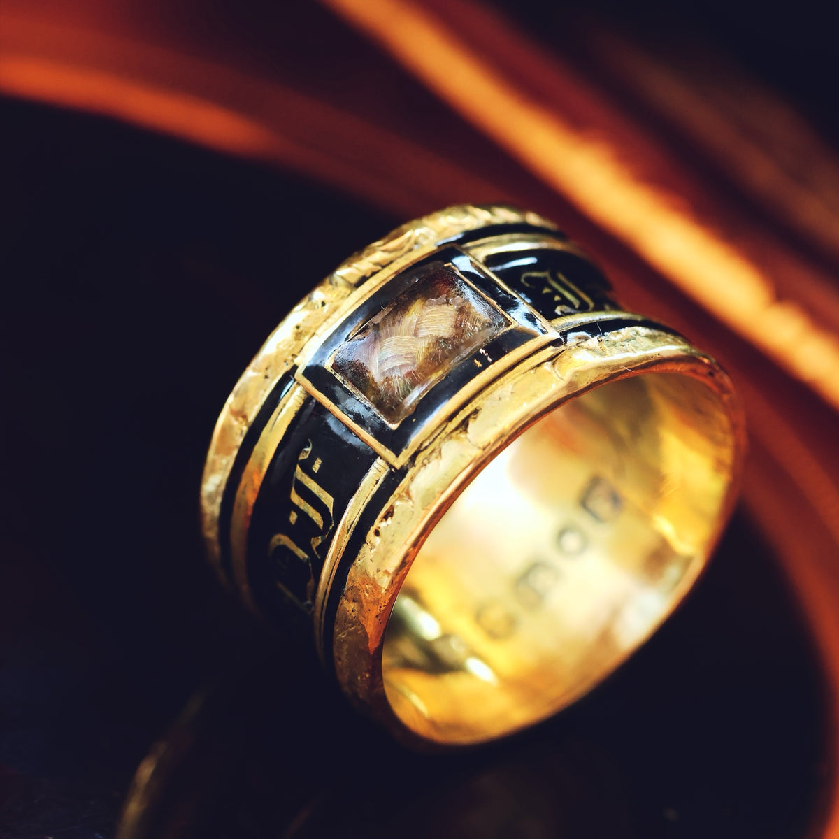 Date 1831 'IN MEMORY OF' Enamelled Mourning Ring
