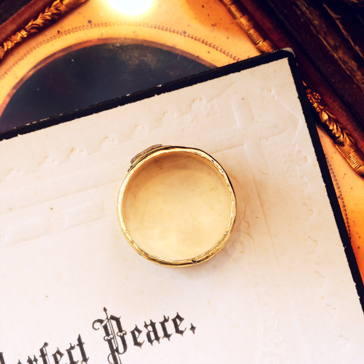 Date 1831 'IN MEMORY OF' Enamelled Mourning Ring
