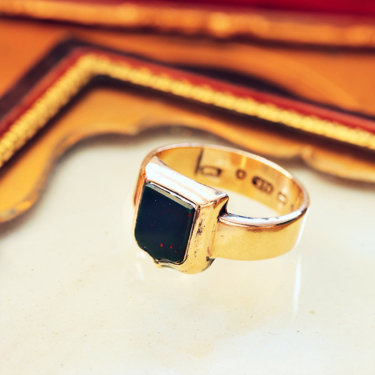 Date 1869 Size Q.5 Bloodstone Signet Ring