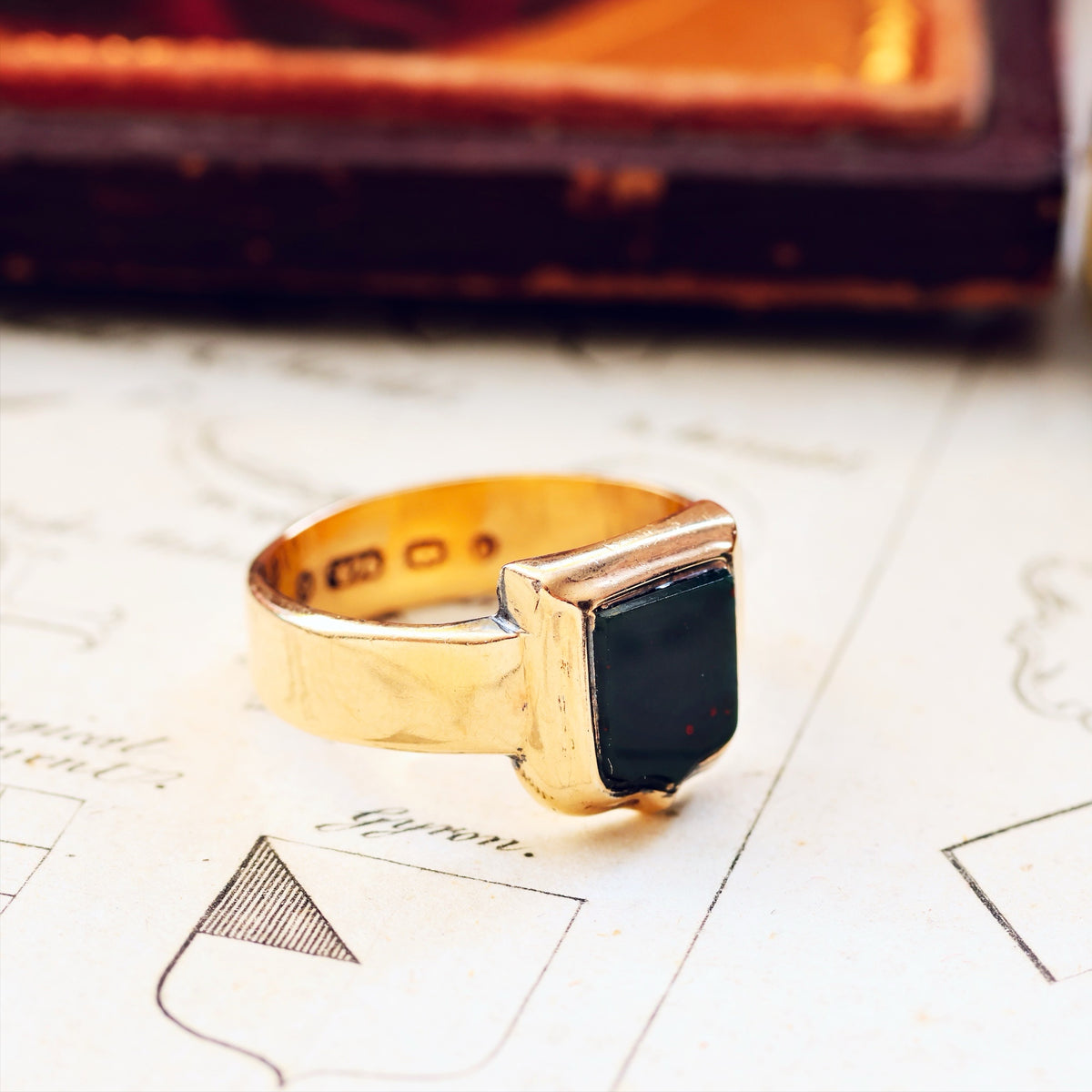 Date 1869 Size Q.5 Bloodstone Signet Ring