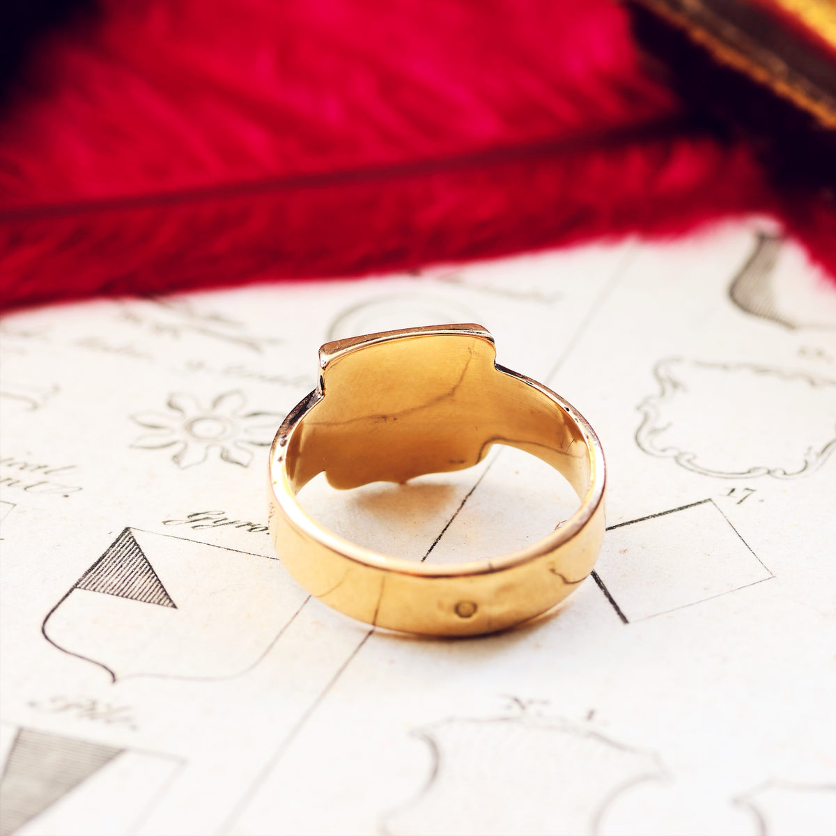 Date 1869 Size Q.5 Bloodstone Signet Ring