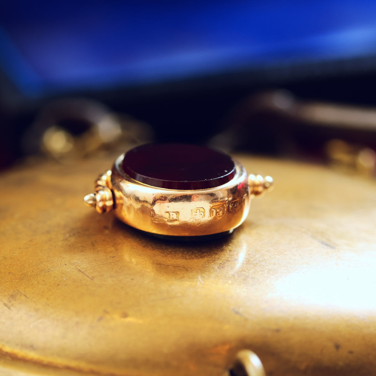 Date 1881 18ct Gold Heliotrope & Carnelian Swivel Fob
