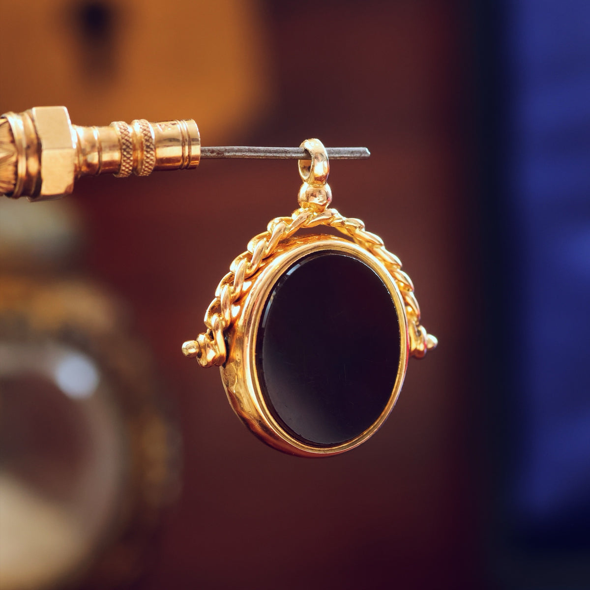 Date 1881 18ct Gold Heliotrope & Carnelian Swivel Fob