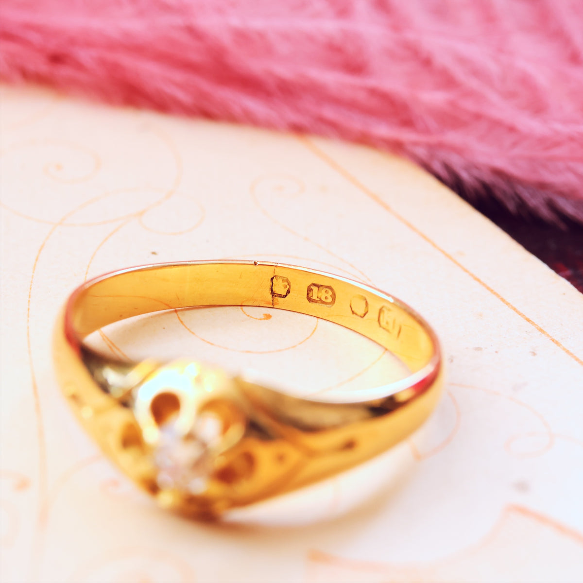 Fond Love! Date 1881 Diamond Engagement Ring