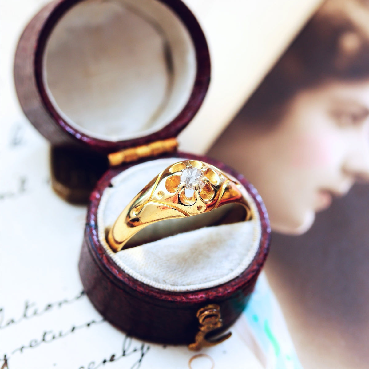 Fond Love! Date 1881 Diamond Engagement Ring