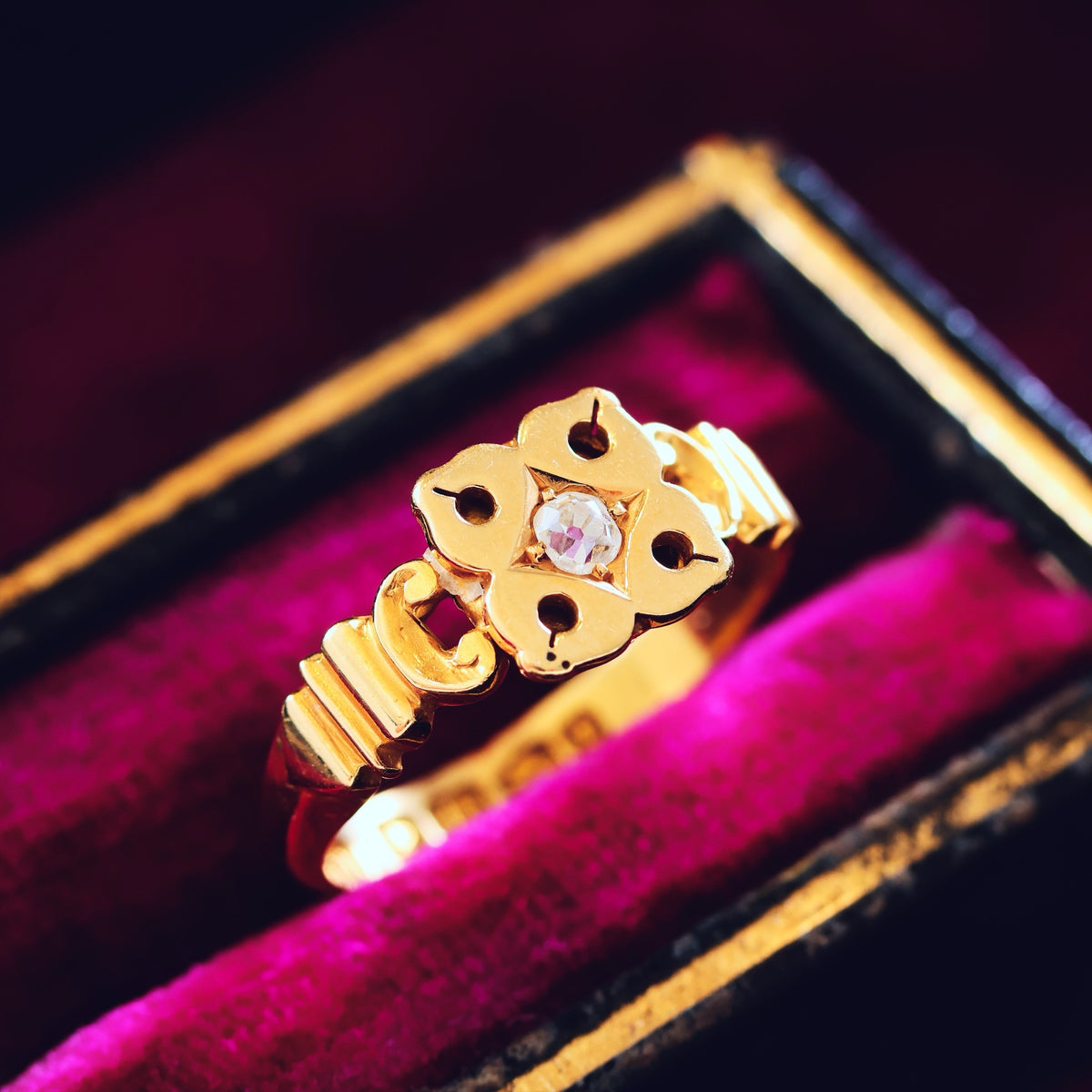 Antique Date 1882 Gothic Revival Diamond Ring