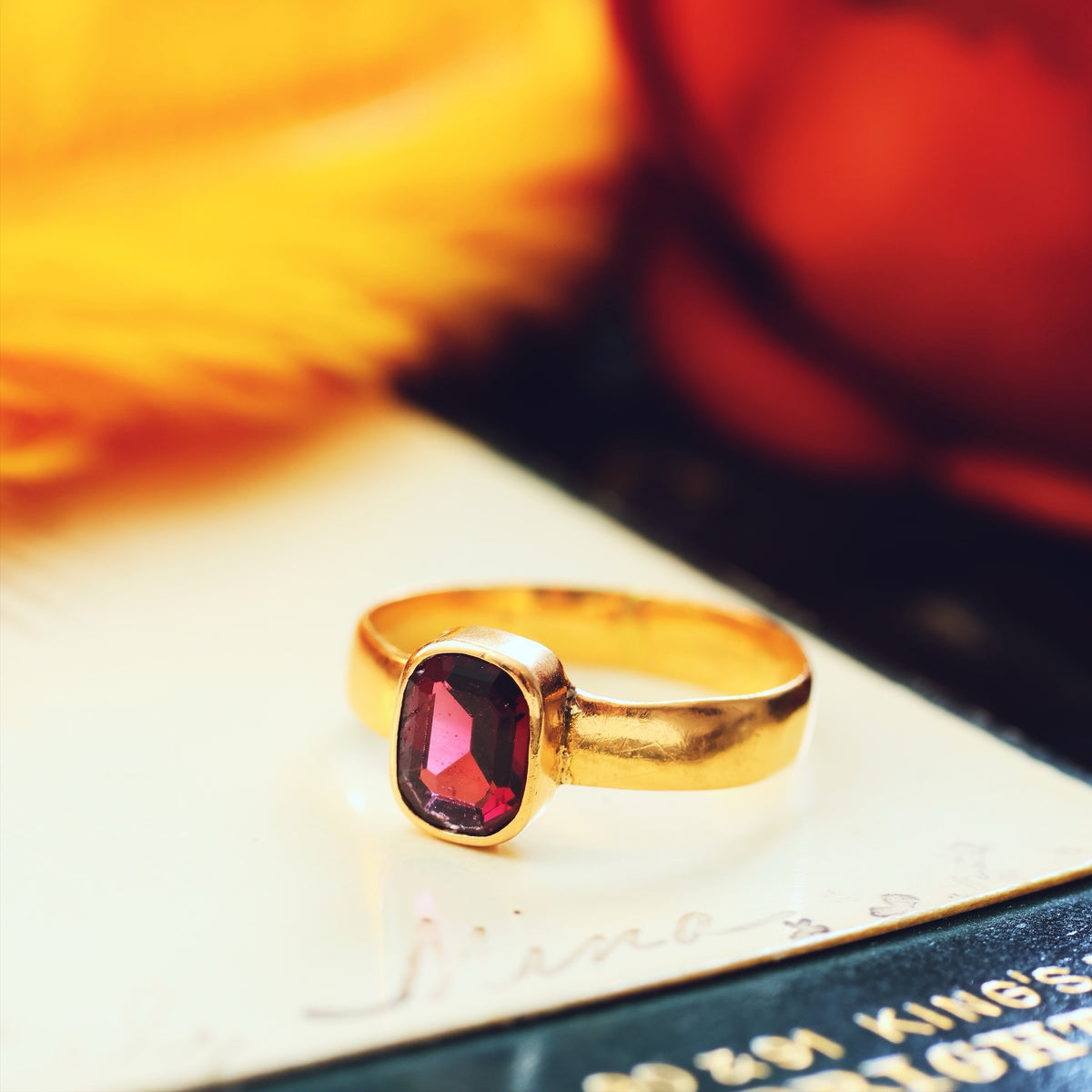 Antique Date 1882 Pink Tourmaline Ring