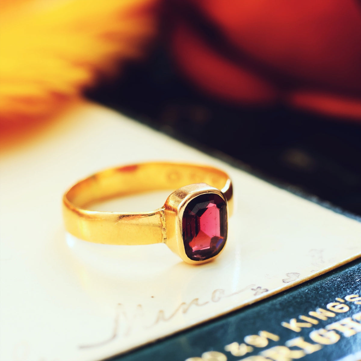 Antique Date 1882 Pink Tourmaline Ring