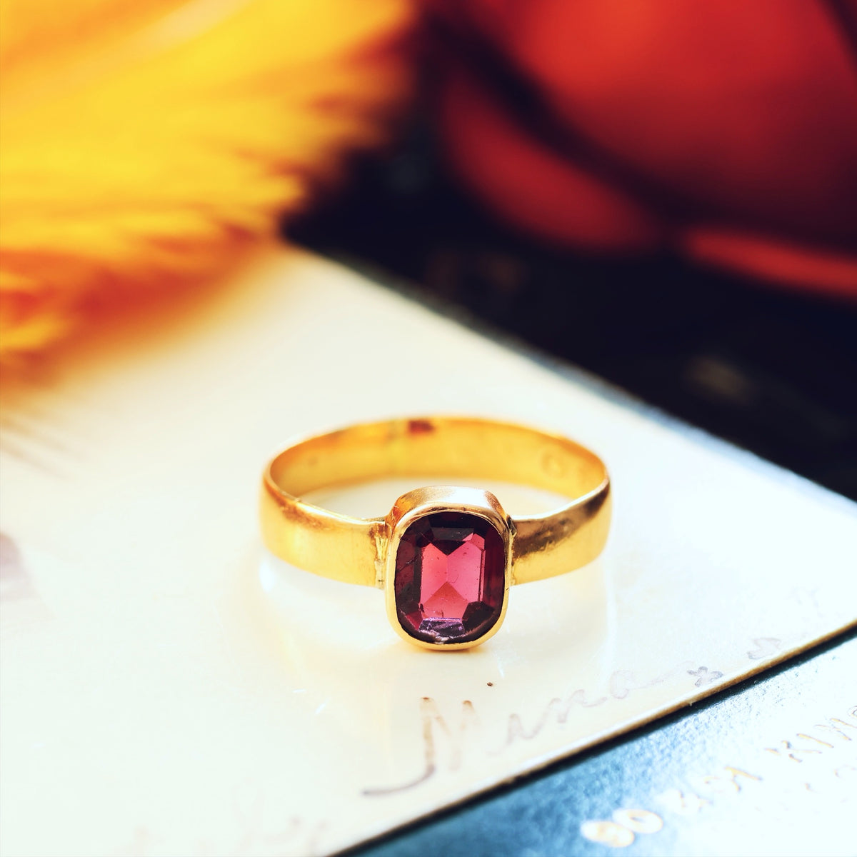Antique Date 1882 Pink Tourmaline Ring