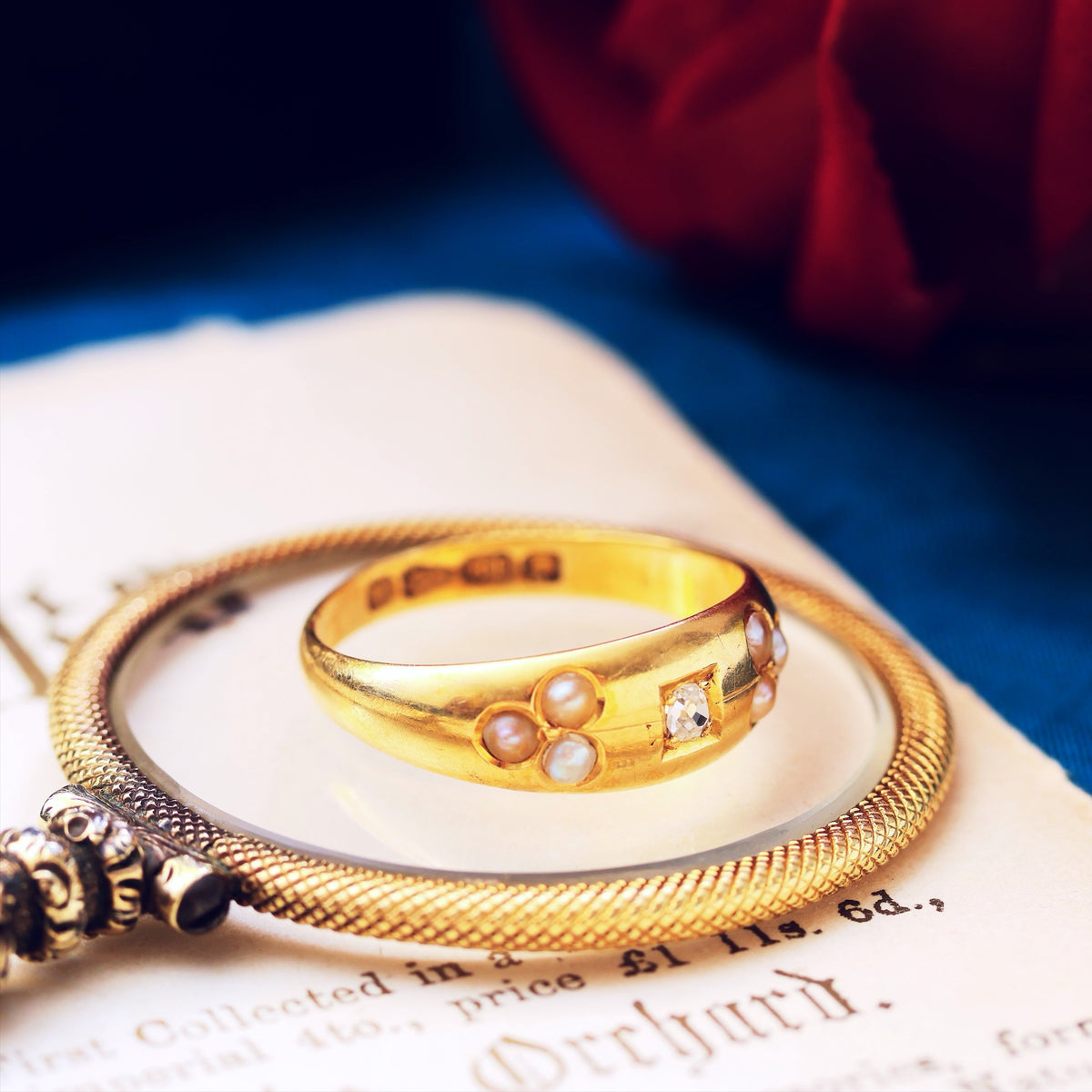 Date 1884 Gypsy Set Diamond & Wild Pearl Wedding Band