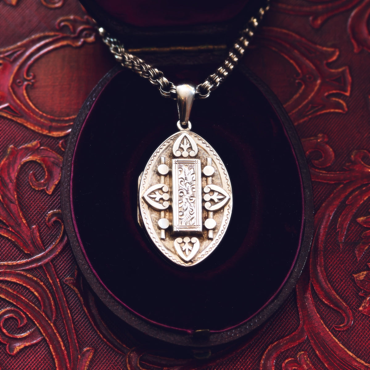 Antique Date 1884 Silver Aesthetic Revival Locket