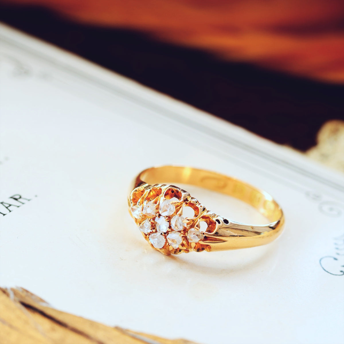 Antique Date 1885 Rose Cut Diamond Engagement Ring