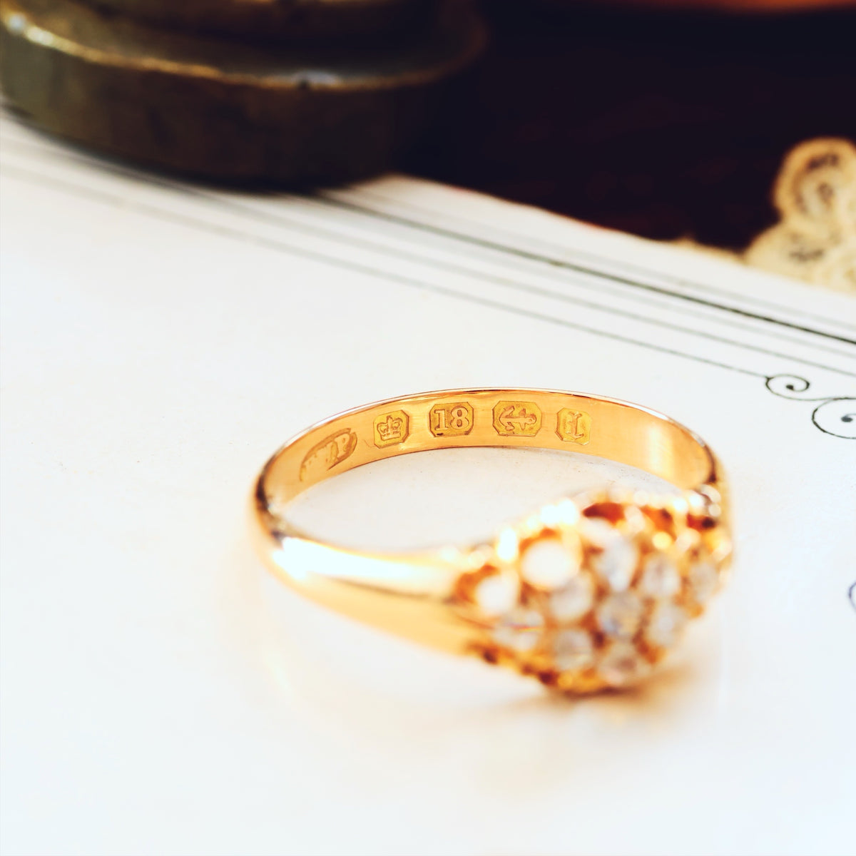 Antique Date 1885 Rose Cut Diamond Engagement Ring