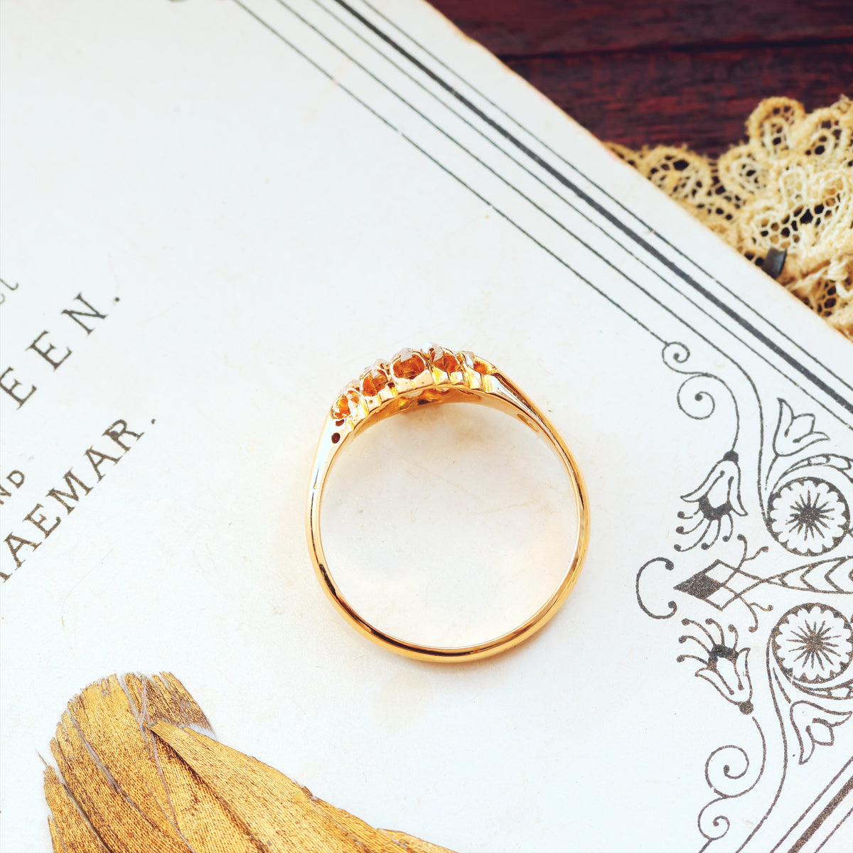 Antique Date 1885 Rose Cut Diamond Engagement Ring