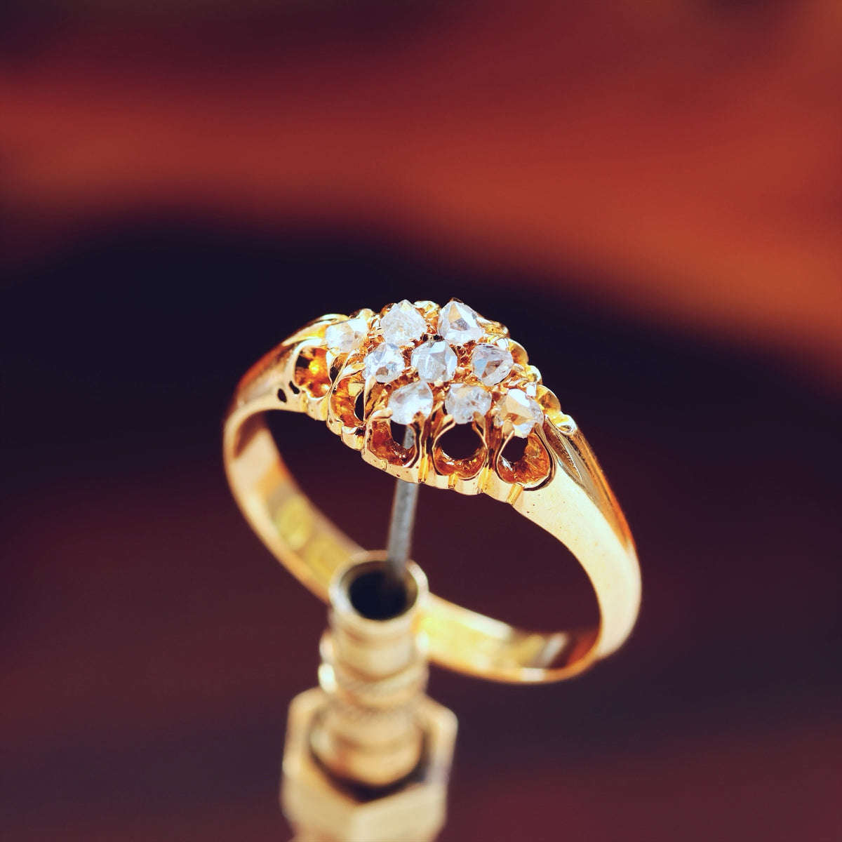 Antique Date 1885 Rose Cut Diamond Engagement Ring