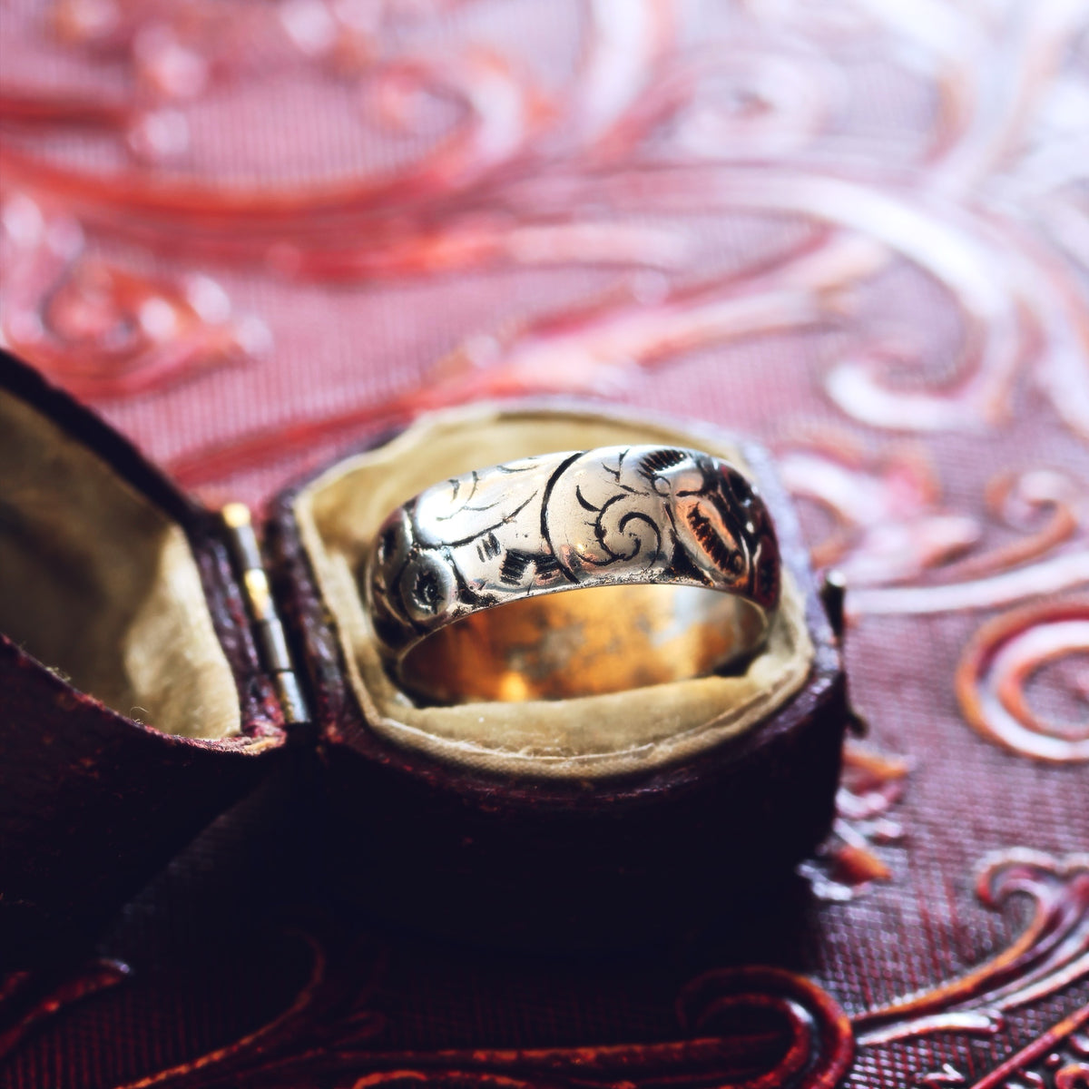 Antique Date 1887 Size 'Q' Silver Wedding Ring