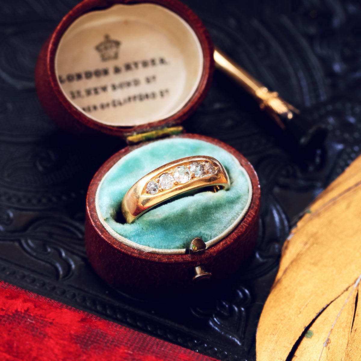 Date 1892 Old Cut Diamond Wedding Band