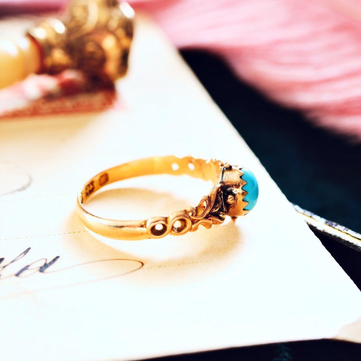 Petite Date 1892 Persian Turquoise Ring