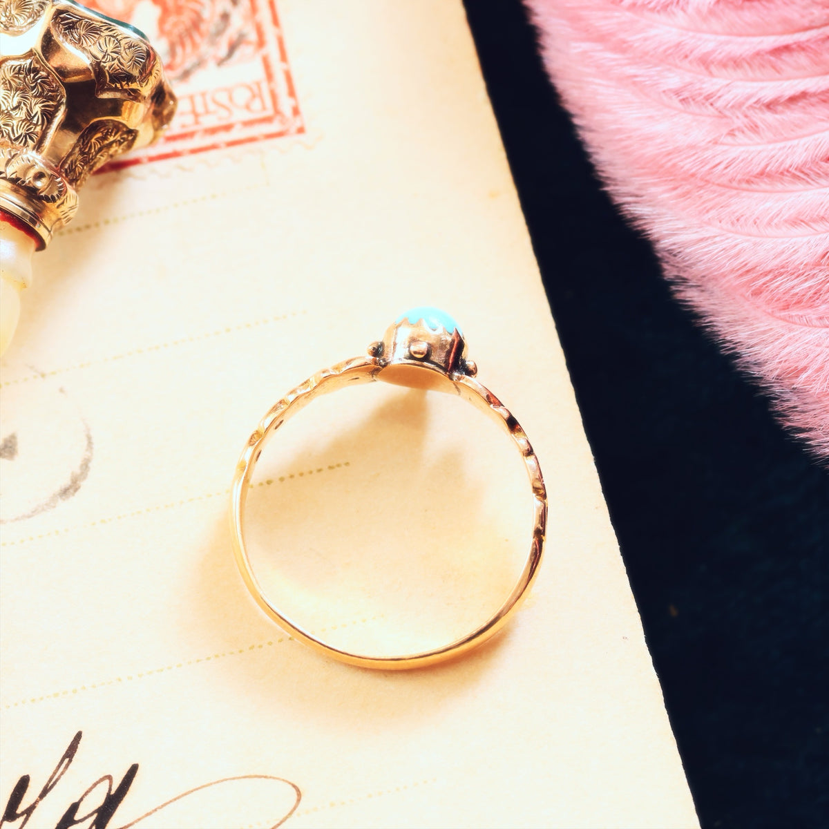Petite Date 1892 Persian Turquoise Ring