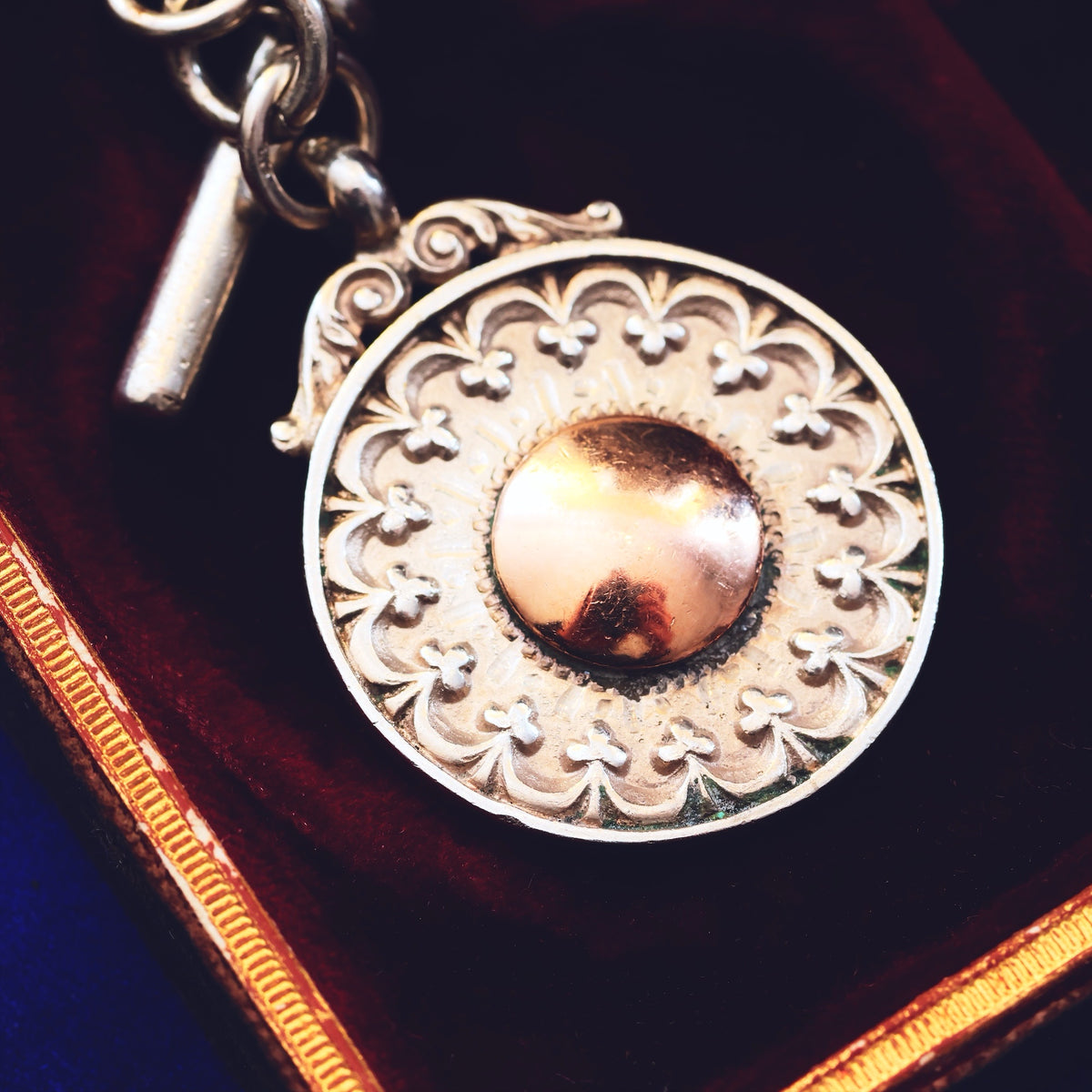 Fabulous Antique Date 1892 Silver 'Albert' Watch Chain