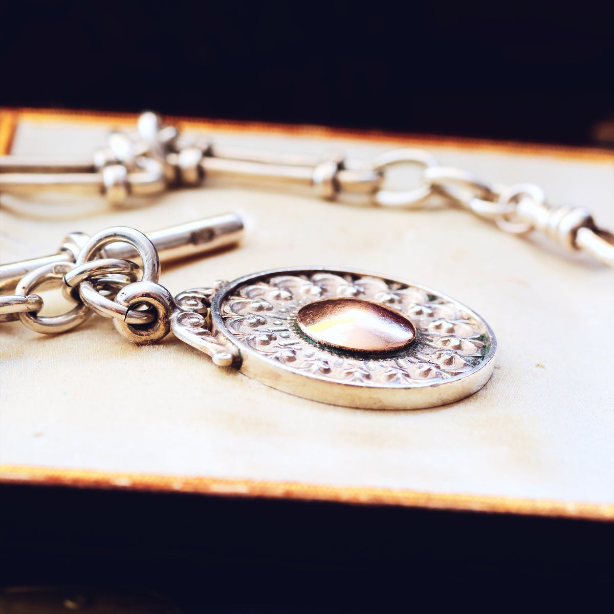Fabulous Antique Date 1892 Silver 'Albert' Watch Chain