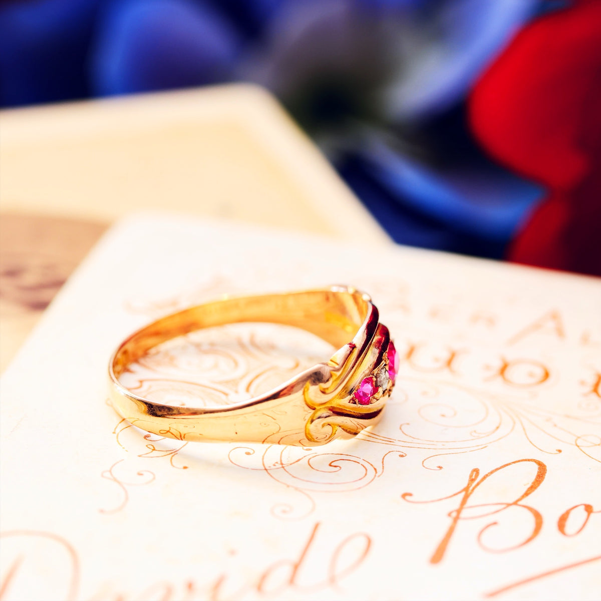 Antique Date 1896 Ruby & Diamond Ring