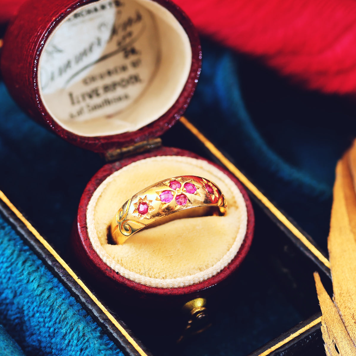 Antique Date 1897 18ct Gold Ruby Ring