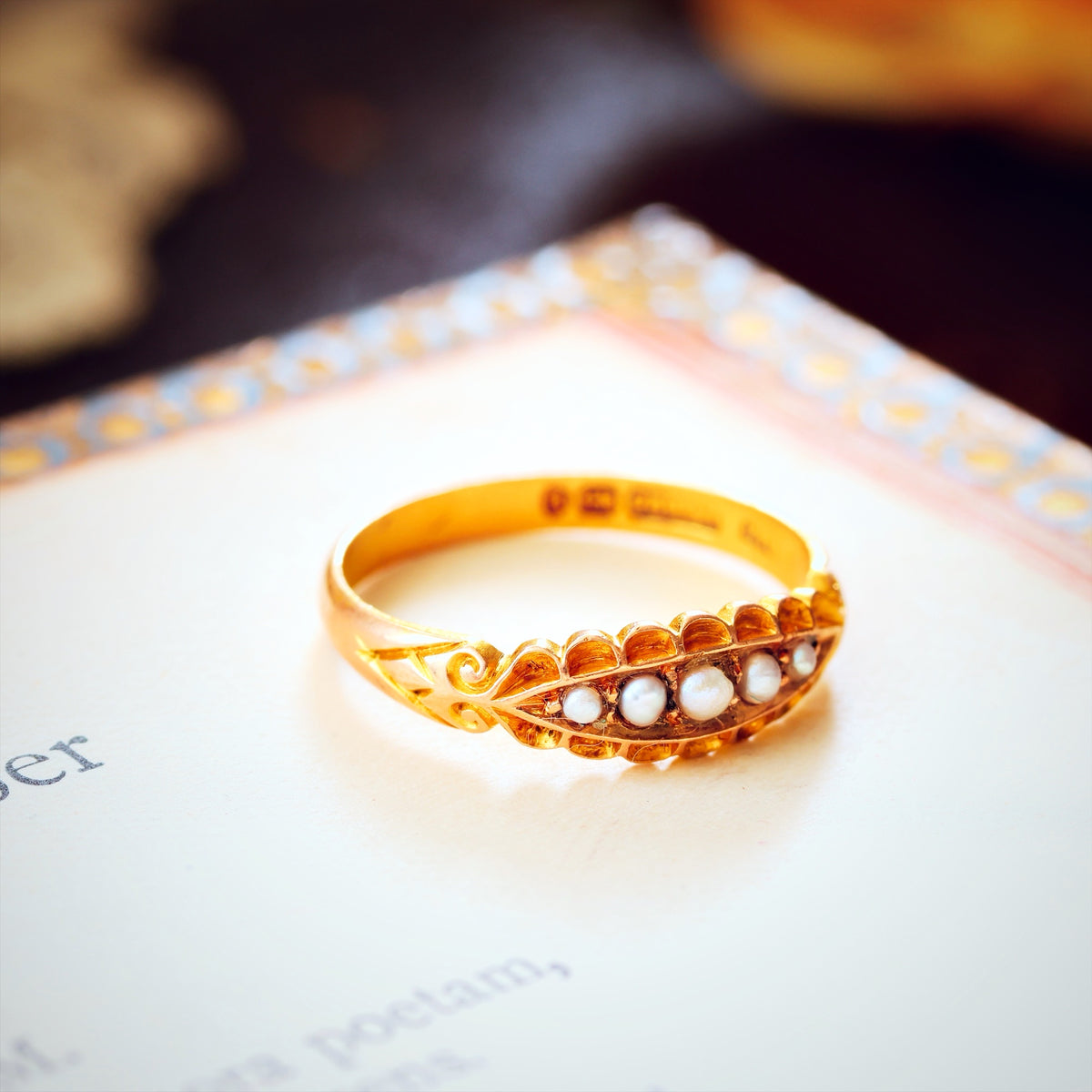 Antique Romance! Date 1898 Wild Pearl Ring