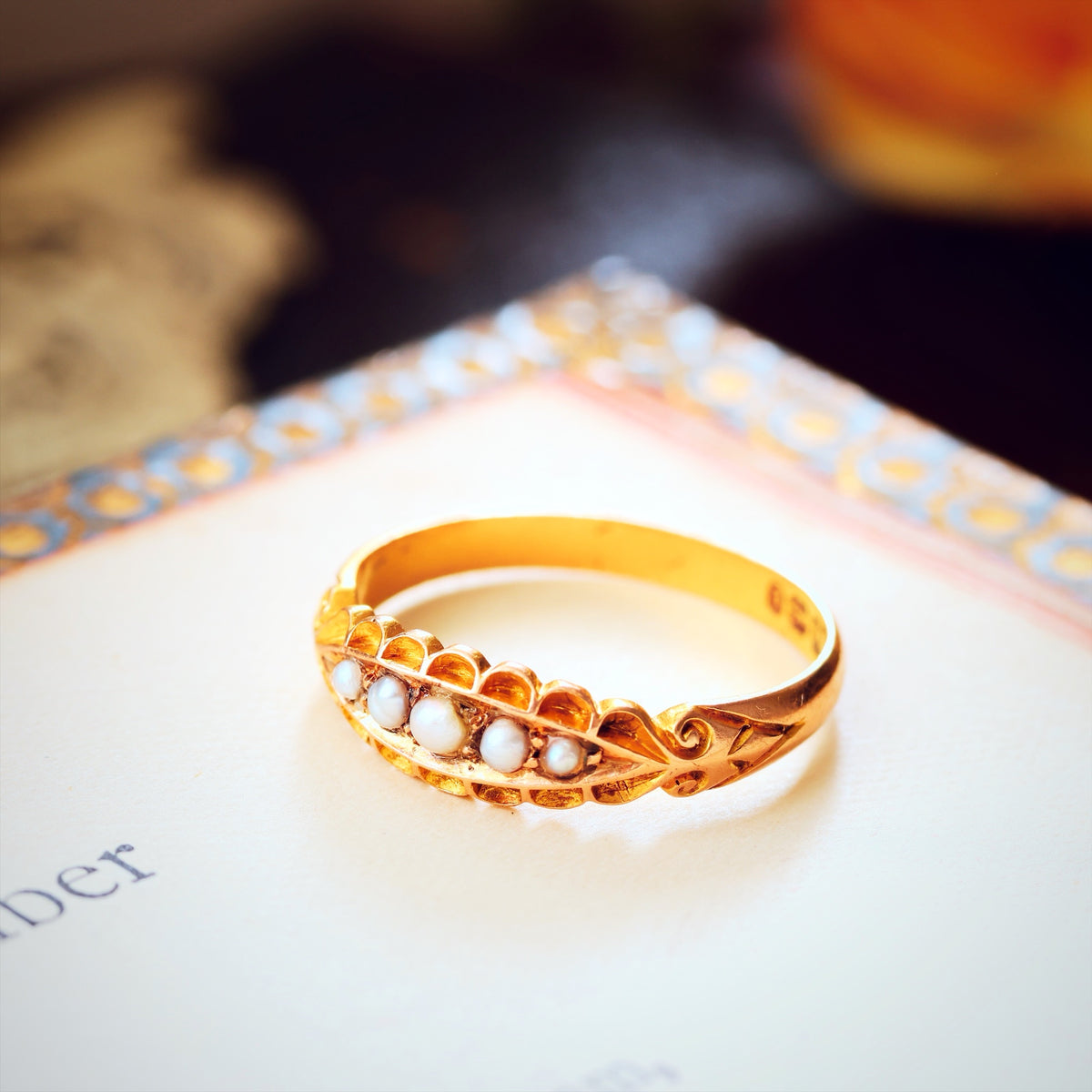 Antique Romance! Date 1898 Wild Pearl Ring