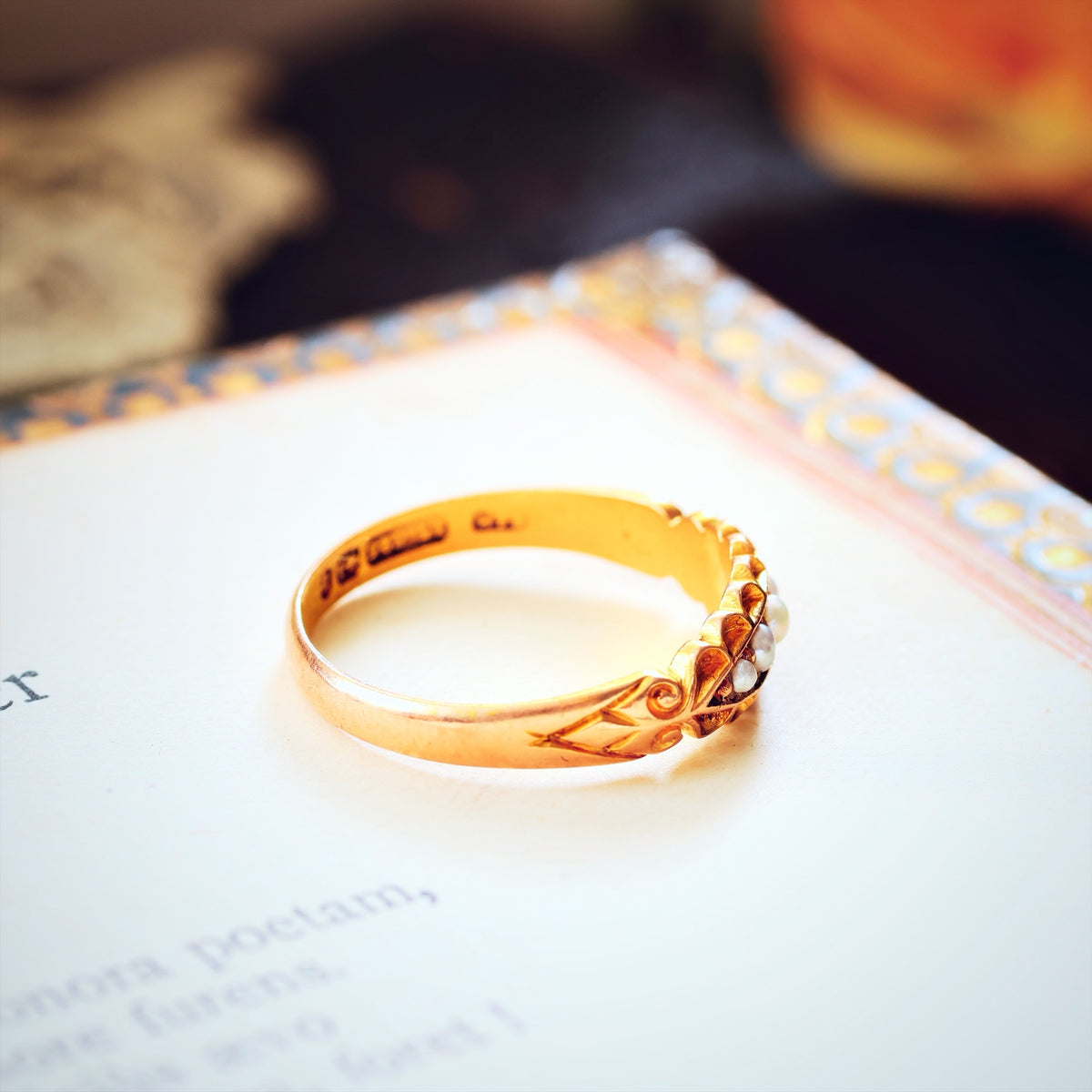 Antique Romance! Date 1898 Wild Pearl Ring