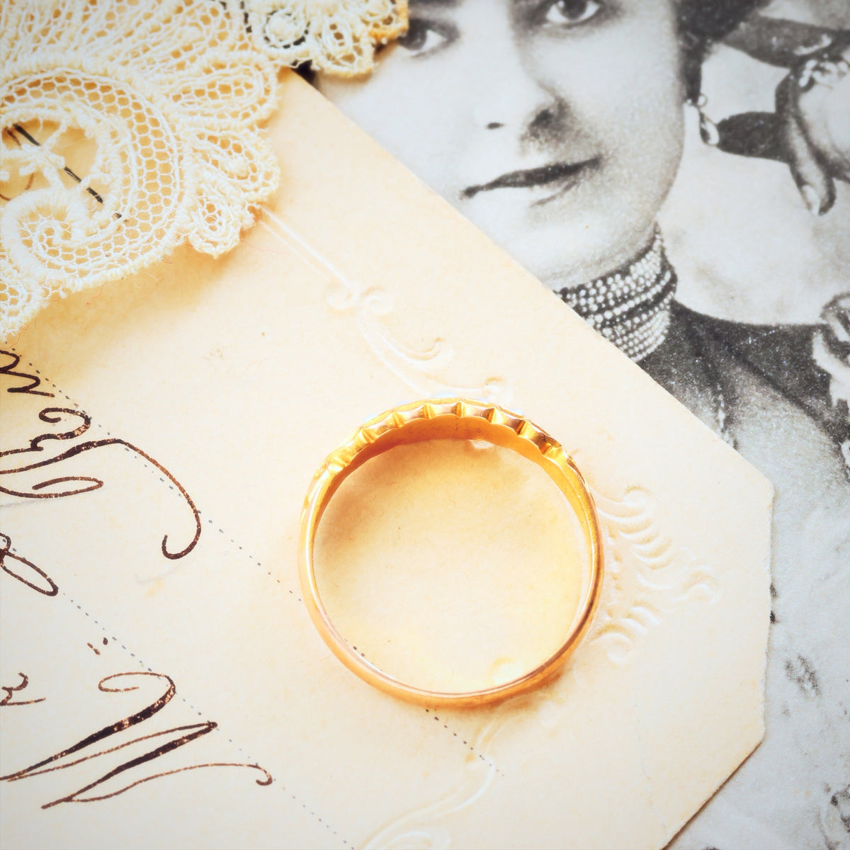 Antique Romance! Date 1898 Wild Pearl Ring