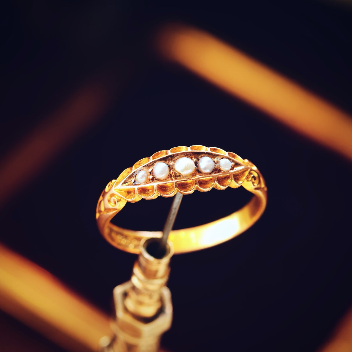 Antique Romance! Date 1898 Wild Pearl Ring
