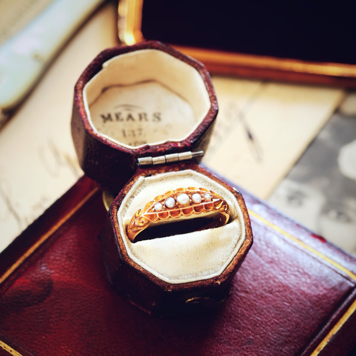Antique Romance! Date 1898 Wild Pearl Ring