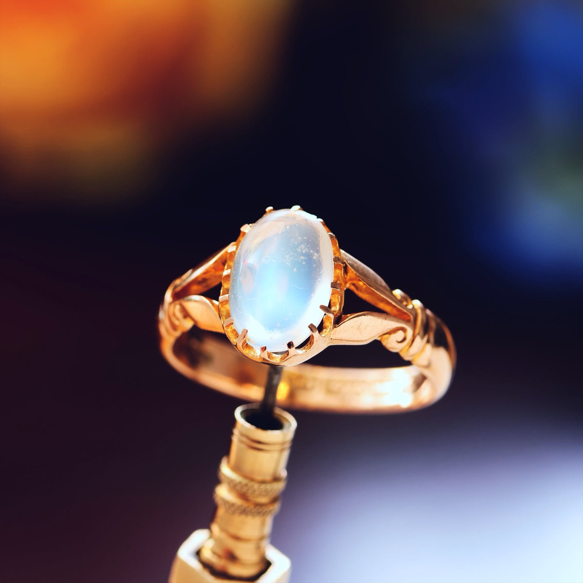 Magical Antique Date 1899 Blue Moonstone Ring