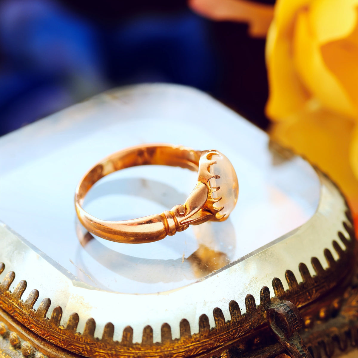Magical Antique Date 1899 Blue Moonstone Ring