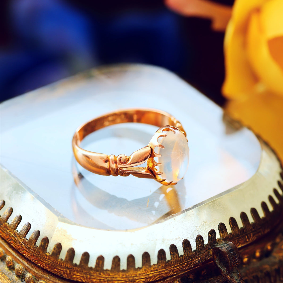 Magical Antique Date 1899 Blue Moonstone Ring