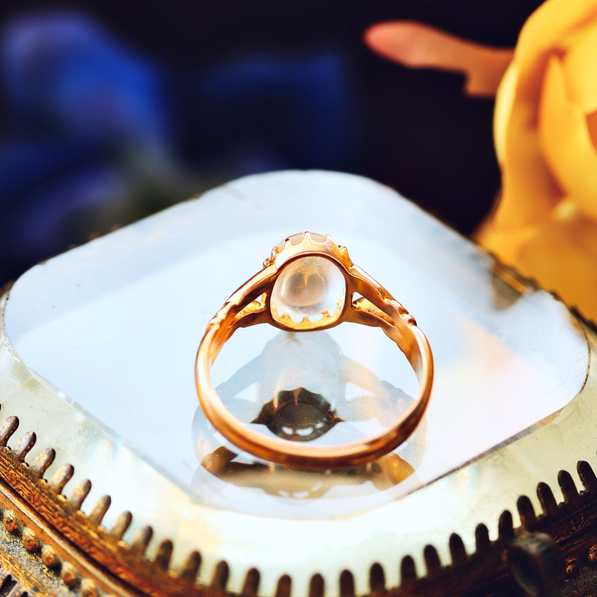 Magical Antique Date 1899 Blue Moonstone Ring
