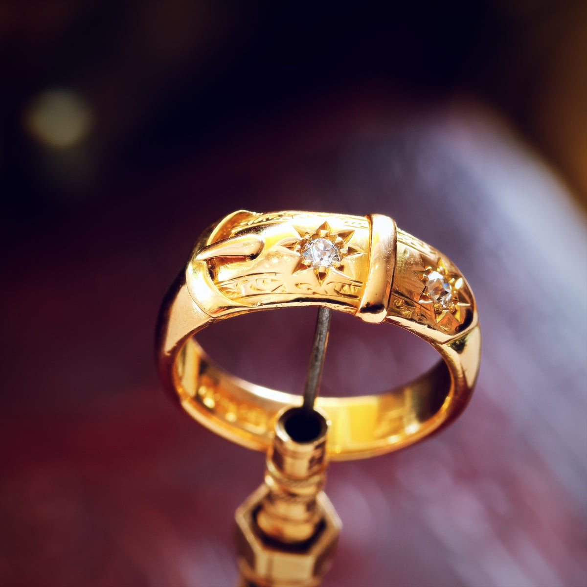Antique Date 1899 Diamond 'Fidelity' Buckle Wedding Ring