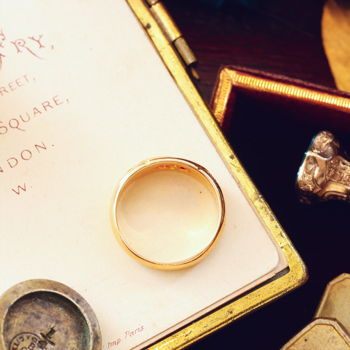 Antique Date 1899 Gypsy Ruby & Diamond Ring